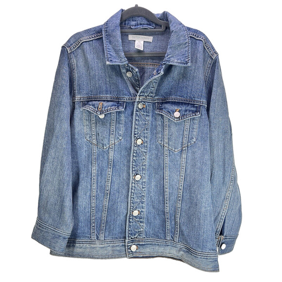 Outerknown men Peacenik Denim Trucker Jacket - Blue SZ medium